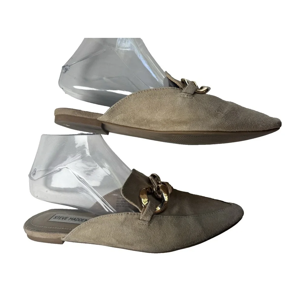 Steve Madden Suede‎ Leather Mules Slip On Shoes size 7.5